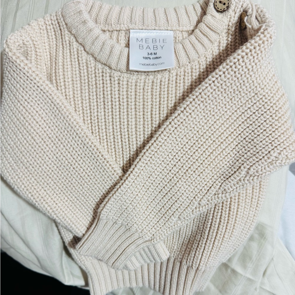 Mebie Baby Cream Knit Sweater